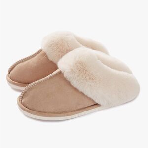 Sherpa Slip-On Slippers Faux Fur House Shoes Cozy Hygge Women’s Slipper, 8-9